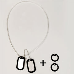 ドッグタグ チューンナップ リペア キット サイレンサー 4 本 & ステンレス チェーン 27 インチ & 4.5 インチ、チューブ 26 インチ