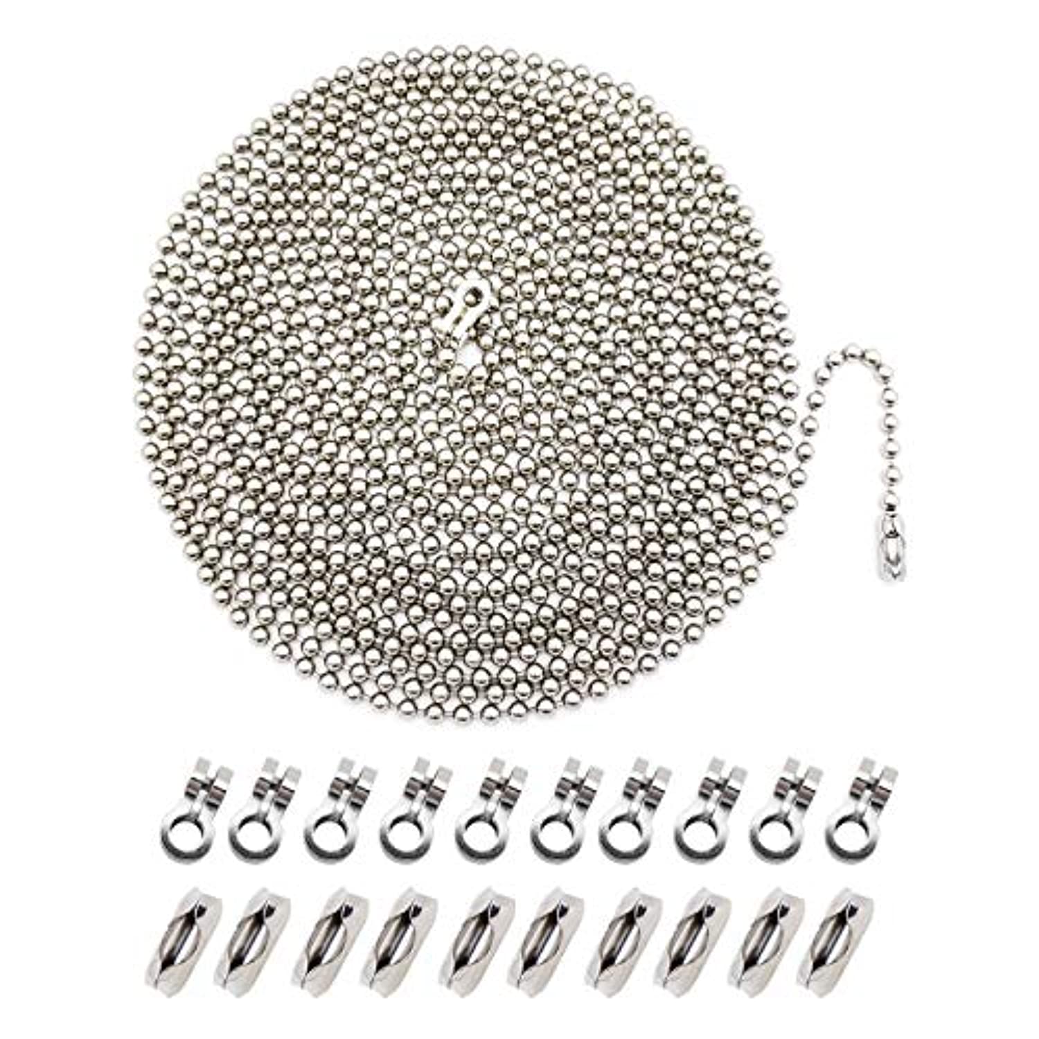 4.5mm Diameter Beaded roller chain pull chain extension with connector –  metalballchain