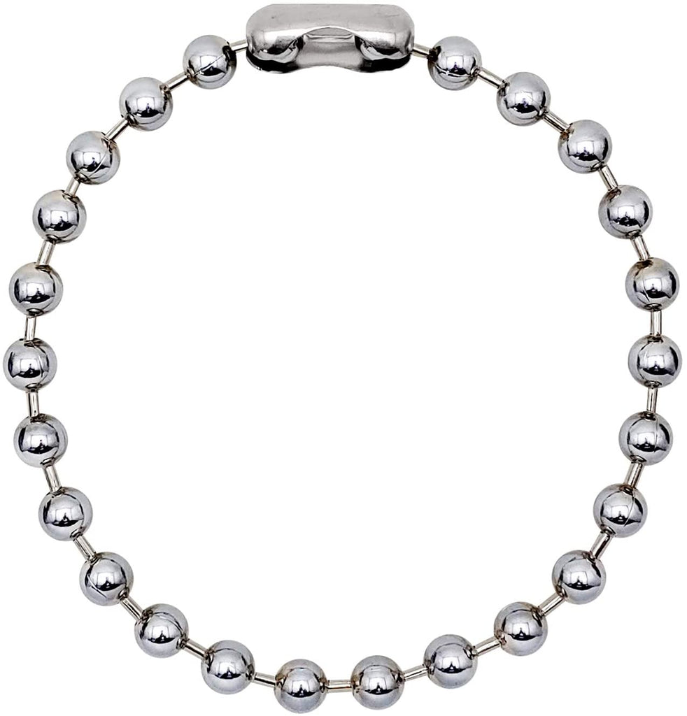 12mm Extra Large Silver Steel Ball Chain Mens Necklace - Any Length